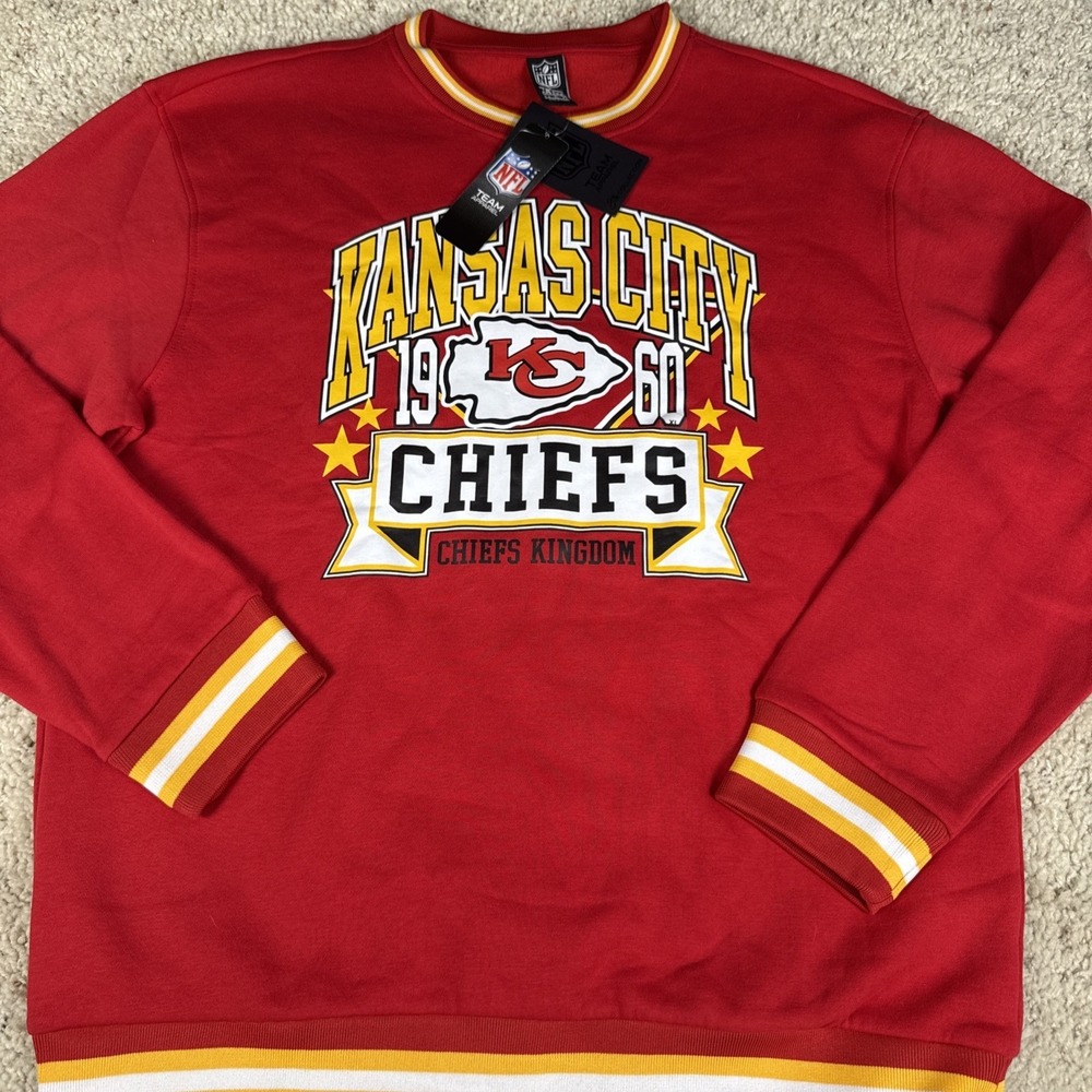 New! Kansas City Chiefs Crewneck Sweatshirt Men's X-Large – NFL Red